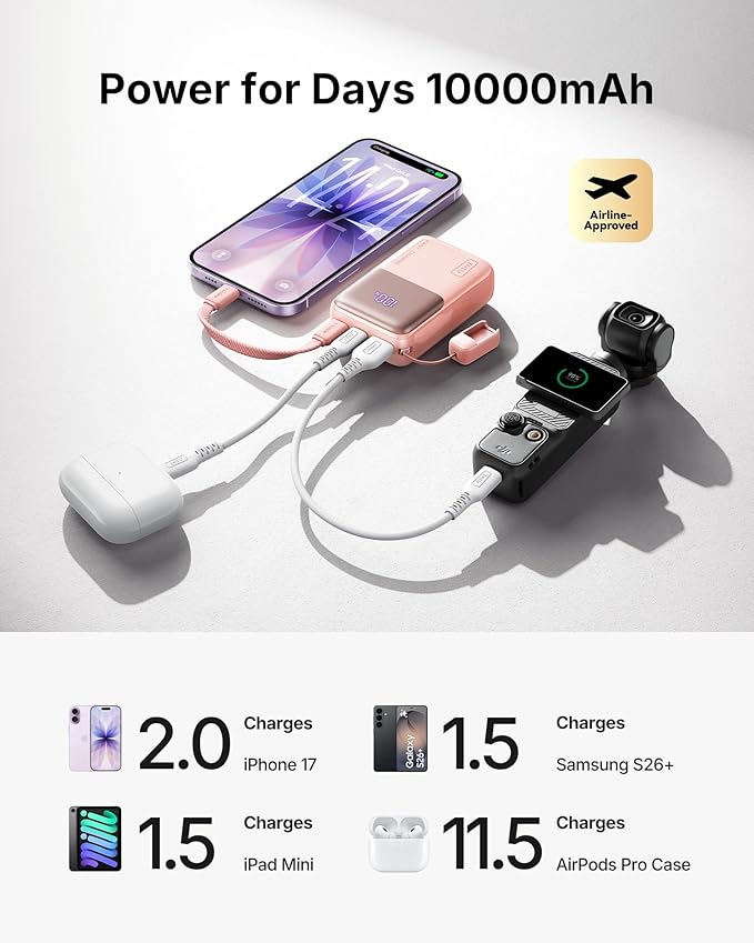 INIU Portable Charger, Ultra Mini 10000mAh 45W Fast Charging Power Bank - Image 6