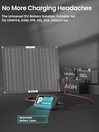 POWOXI 50W Solar Battery Charger: 12V Solar Car Battery Trickle Maintainer - Image 6