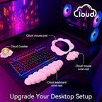 Cloud Wrist Rest for Computer Keyboard, 4-in-1 Memory Foam Leather Cloud - Image 2