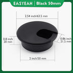 2 Pcs Desk Grommet 2" / 50 mm, Desk Cord Hole Cover, Cable Grommet ABS Plastic - Image 8
