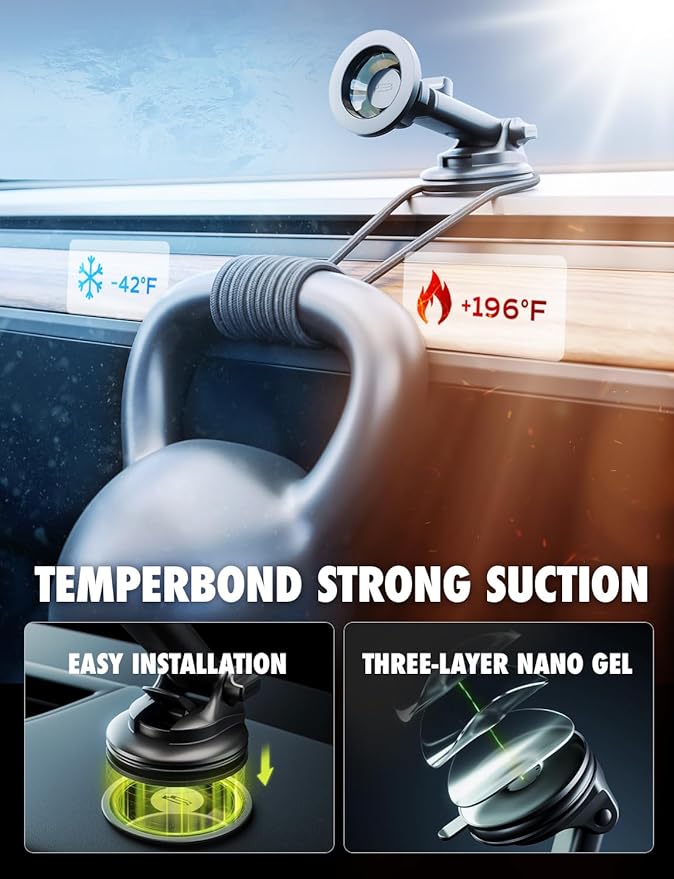 Bracketron MagSafe Car Mount, MagAlign Pro Extend Magnetic Phone Holder - Image 5
