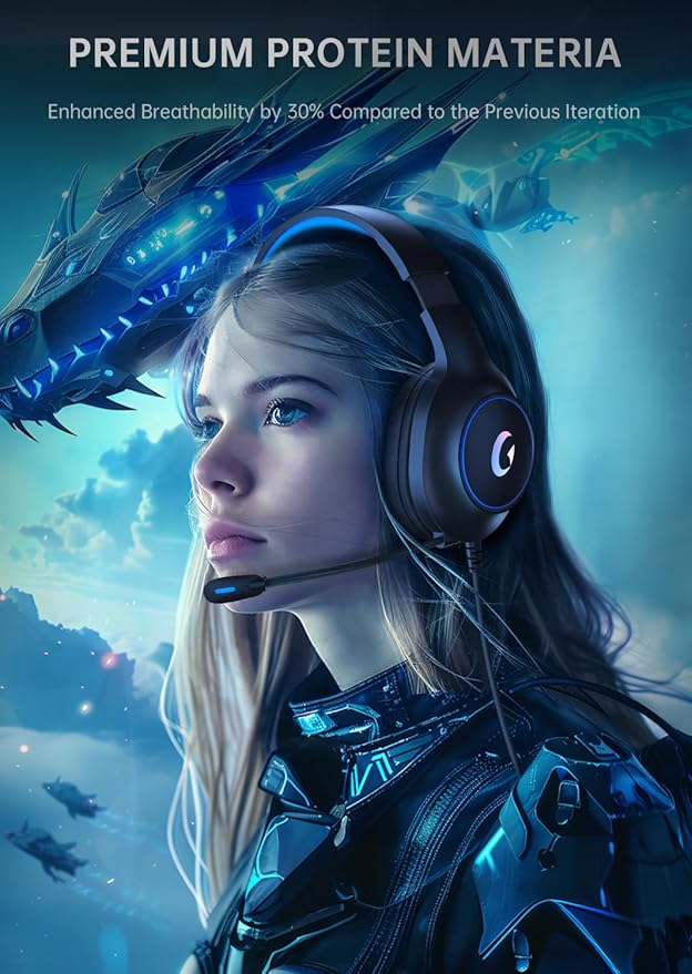 CM7002 Gaming Headset for PS5, Xbox Series, Surround Sound RGB Gaming Headphones - Image 6