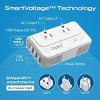 Ceptics European Travel Voltage Converter, 200W Adapter - Image 4