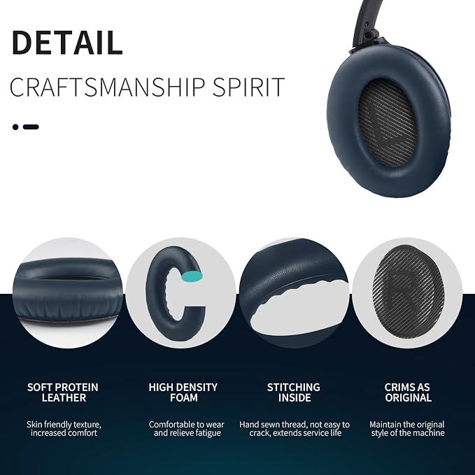 Ear Pads for Bose QC35: Durable Comfortable Noise Cancellation Replacement - Image 4