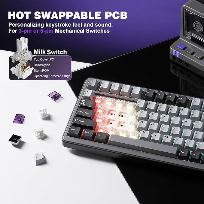 YUNZII B75 PRO Wireless Mechanical Keyboard, 75% Layout - Image 5