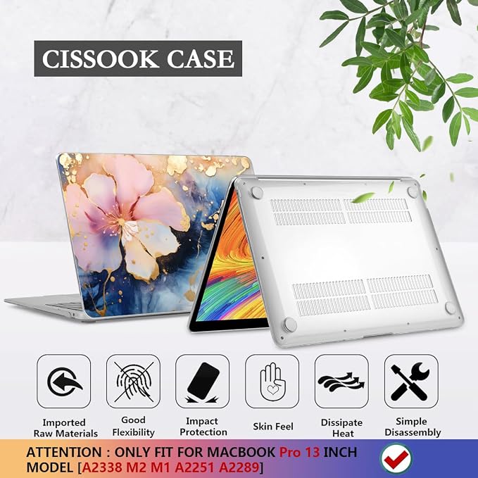 CISSOOK Compatible with MacBook Pro 13 inch Case M2 M1 A2338 A2251 A2289 - Image 6