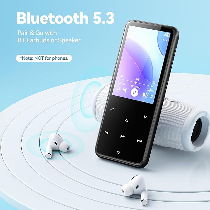 AGPTEK 64GB MP3 Player with Bluetooth, M3 2.4 inch Music Player with Speaker - Image 3