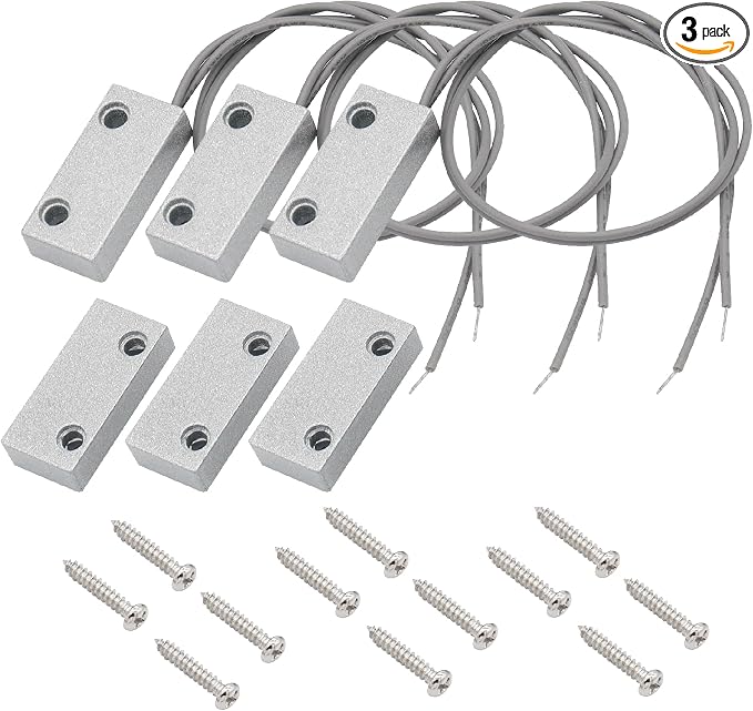 3Pcs Magnetic Reed Switch Wired Surface Mount Normally Closed NC Contact Sensor by FOCMKEAS