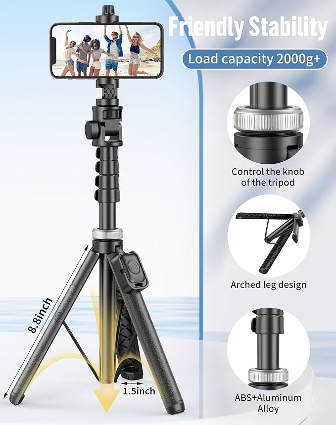 Selfie Stick for iPhone:Selfie Stick Tripod - Image 5