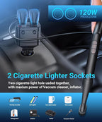 180W Retractable Car Charger Cigarette Lighter Splitter, 5 in 1 USB Fast Car - Image 6
