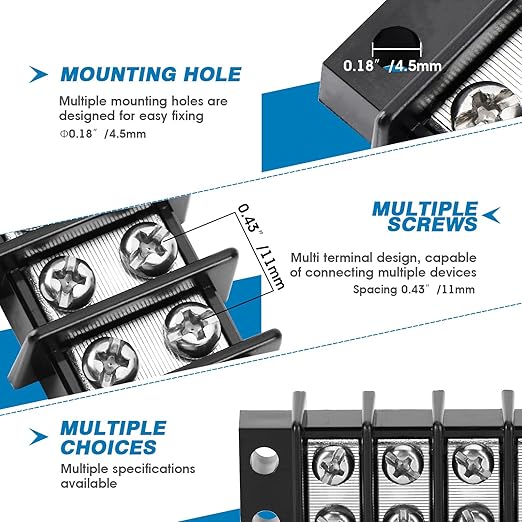 GLOSO Terminal Blocks Double Row Stainless 11 mm Pitch TBC, Marine Grade - Image 4