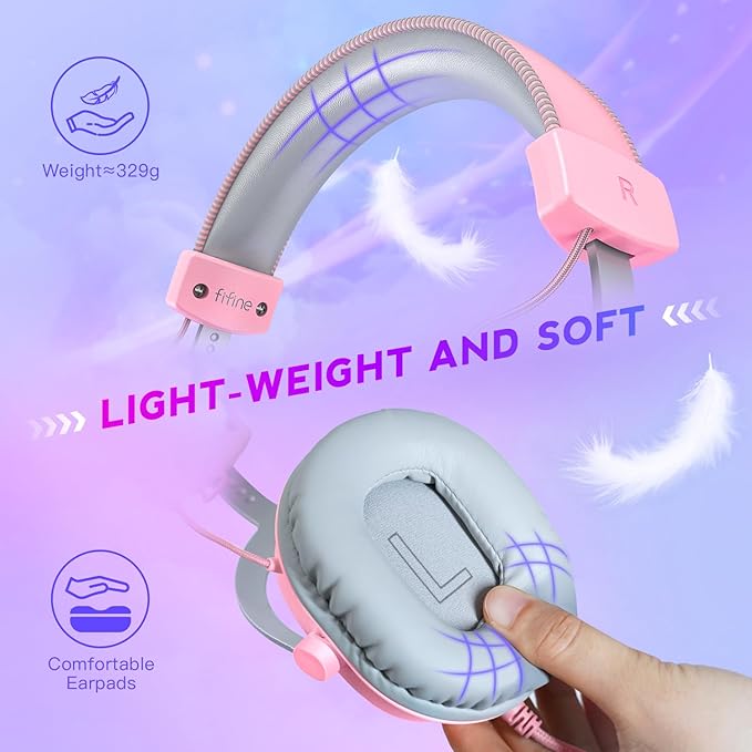 FIFINE USB Gaming Headset, PC Over-Ear Wired Streaming Headset - Image 4