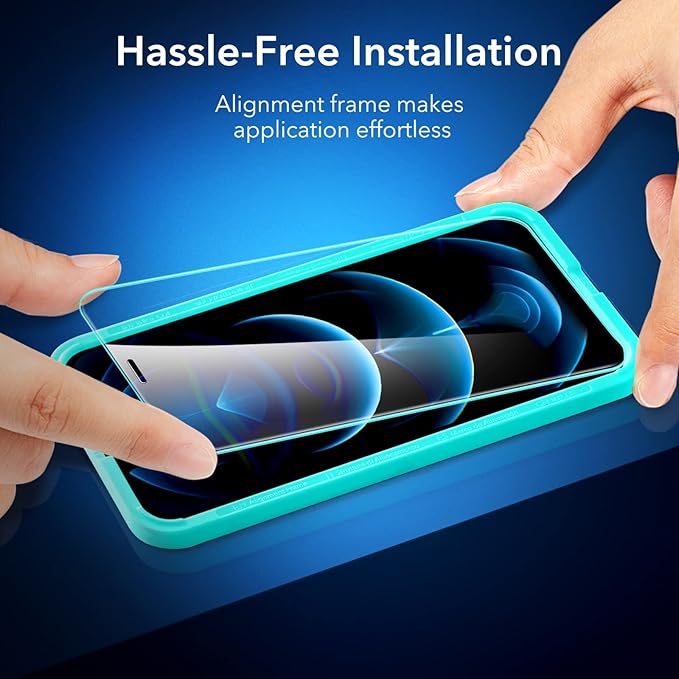 ESR 3 Pack for iPhone 12 Pro Max Screen Protector, 9H Hardness Tempered Glass - Image 6