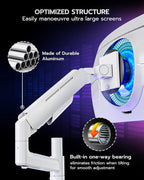 Vertical Dual Monitor Mount for 17-49 Inch Ultrawide Heavy Duty Curved Screen - Image 5