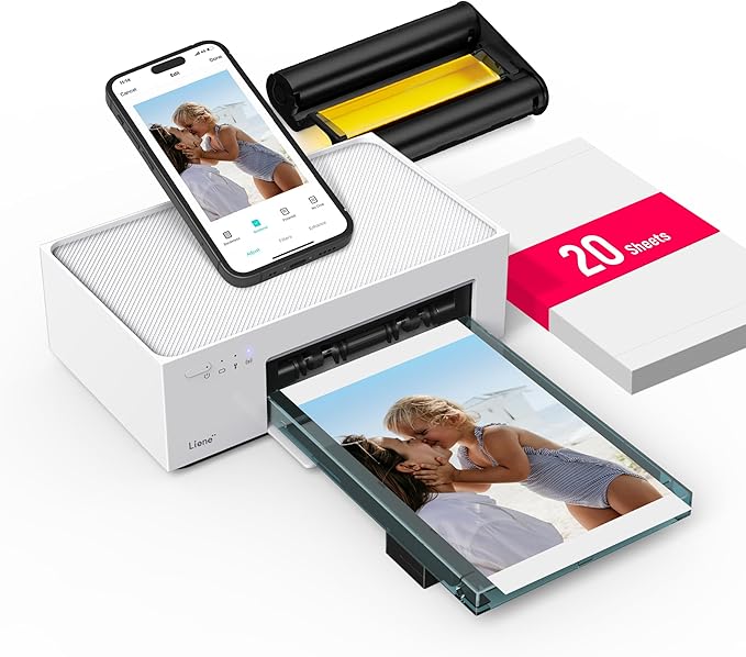 Liene 4x6'' Photo Printer, Wi-Fi Picture Printer, 20 Sheets, Full-Color Photo by Liene