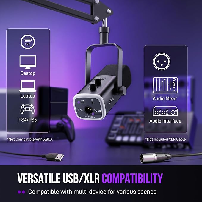 FIFINE XLR/USB Gaming Microphone Set, Dynamic PC Mic - Image 7