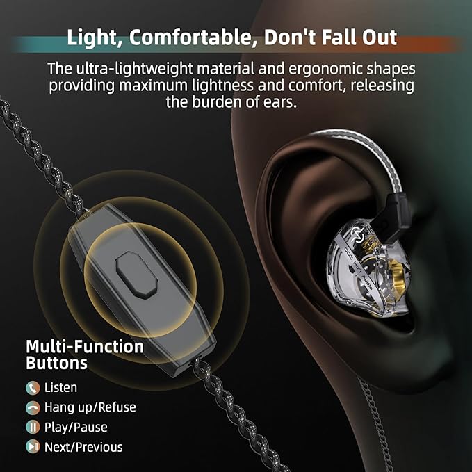 CCZ DC01 Pro Gaming Earbuds, Professional iem - Image 4