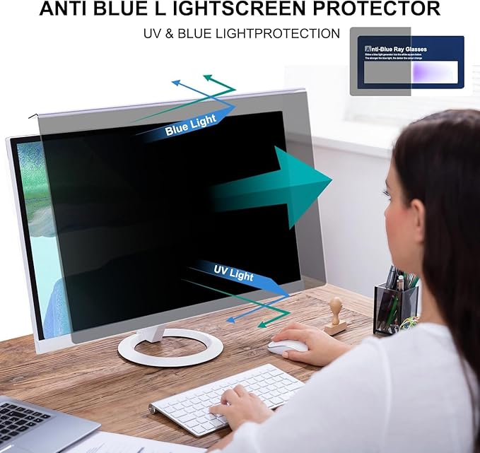 Hanging Computer Privacy Screen Protector Shield Compatible - Image 4