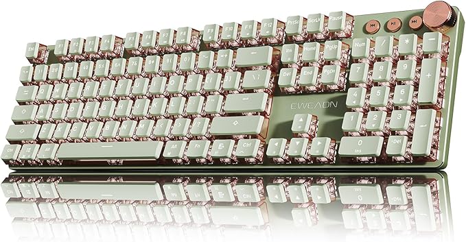 EWEADN V20 Wired Mechanical Keyboard, 104 Keys Backlit LED Keyboards, Media by SEUNKWANG