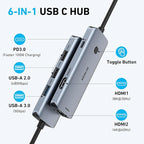 Docking Station USB C to Dual HDMI Adapter, MOKiN USB C Hub Dual HDMI Monitors - Image 2