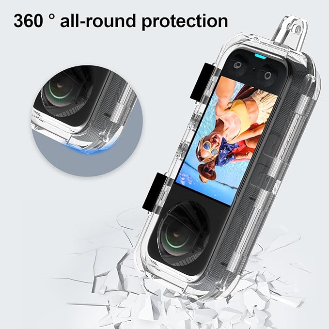 Hualele Waterproof Invisible Dive Case 50m/164ft Underwater Camera Housing - Image 5