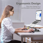 Adjustable Laptop Stand for Desk, Metal Foldable Laptop Riser Holder, Portable - Image 2