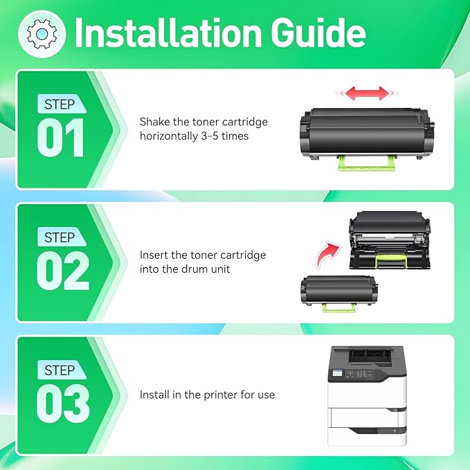 58D1000 Toner Cartridge with Chip Black Replacement - Image 4