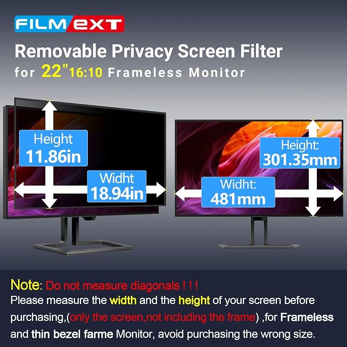 FILMEXT [2 Pack 22 Inch Computer Privacy Screen Filter - Image 6