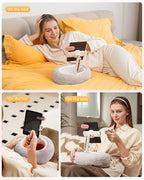 Kindle Pillow Stand – Soft Grey Fuzzy Tablet Holder - Image 2