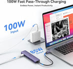 MOKiN 7 in 1 USB C Hub with HDMI, SD/TF Card Reader, USB 3.0, 100W PD Compatible - Image 4