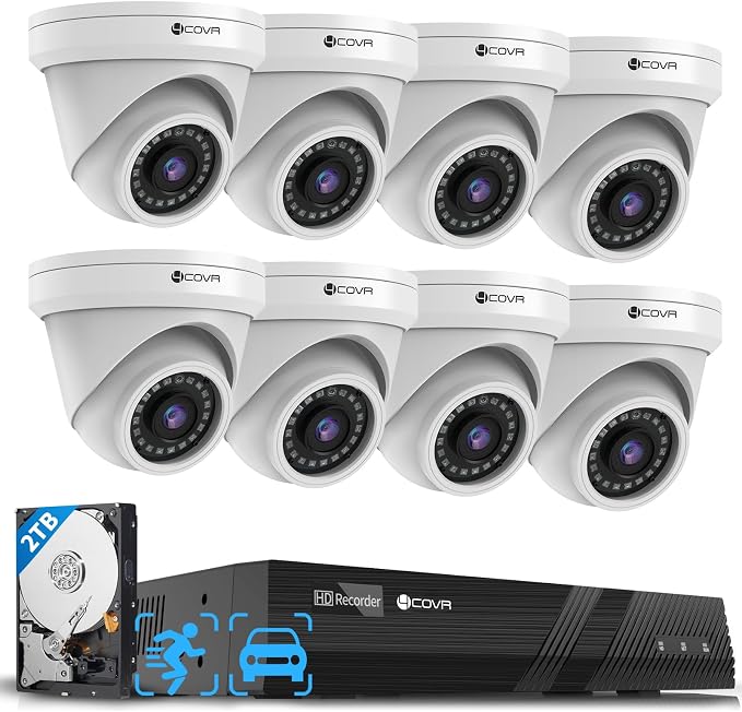 4COVR Security Camera Outdoor System, 4K 8 Channel H.265 NVR by 4COVR