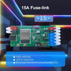 ESP32 WLED RGB IC LED Strip Controller 4 Channel Outputs 15A Fuse Mic Sound - Image 4