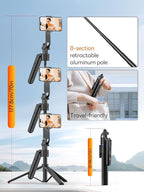 70” Auto Face Tracking Tripod, Extendable 360° Rotation Phone Tripod - Image 7