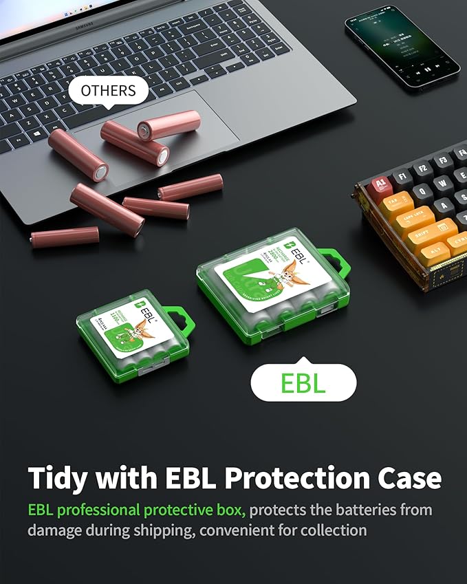 EBL AA Rechargeable Batteries 2800mAh 4 Pack and AAA Rechargeable Batteries - Image 9
