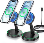 2 Pack Magnetic Wireless Charger Stand 15W Fast Magnetic Charger by Verticalmagneticcharging