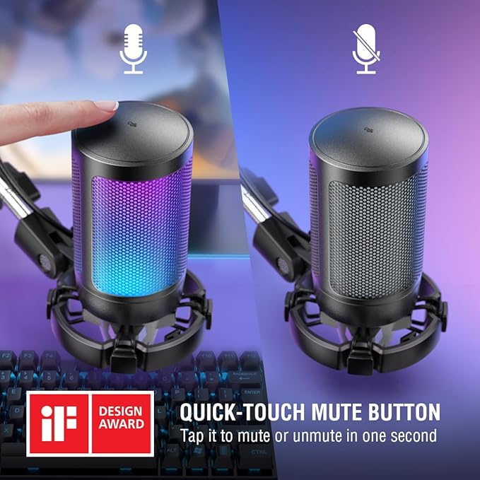 FIFINE Gaming PC USB Microphone, Podcast Condenser Mic - Image 4