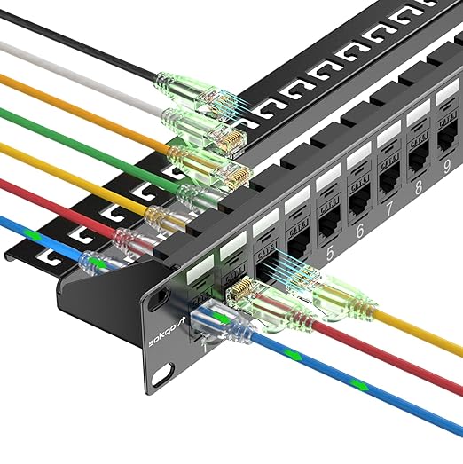 Patch Panel 24 Port Cat6 with Coupler Keystone, Cat6 Network Patch Panel 10G No by Unknown
