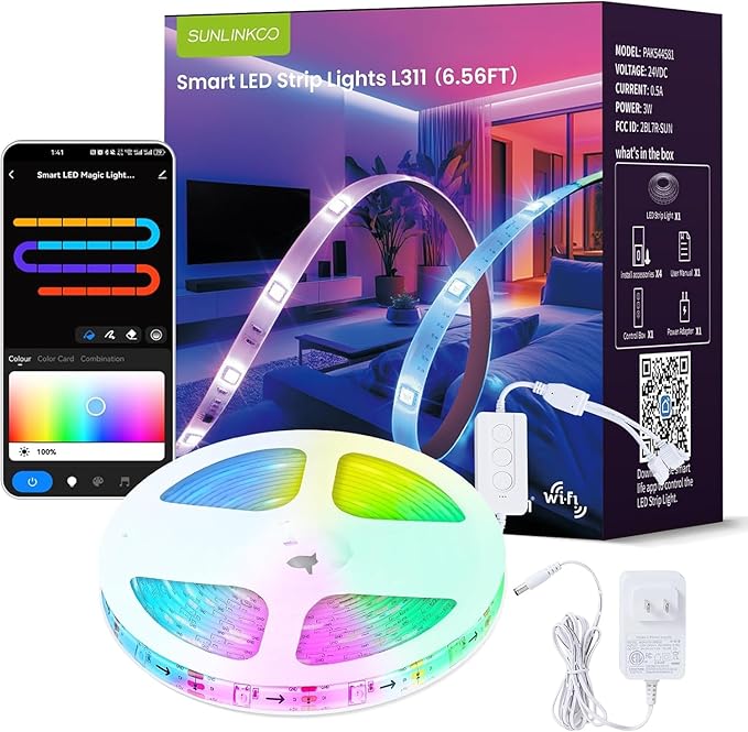 RGB+IC LED Strip Lights, Smart LED Light by SUNLINKCO
