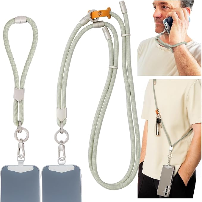 Pulpo 2-in-1 Cell Phone Wrist Strap and Lanyard Sage by Pulpo
