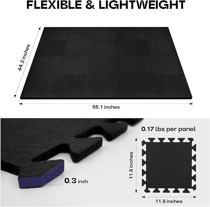 Starfavor Sound Absorbing Interlocking Floor Mats 20 Pcs, 11.8" x 11.8" - Image 2