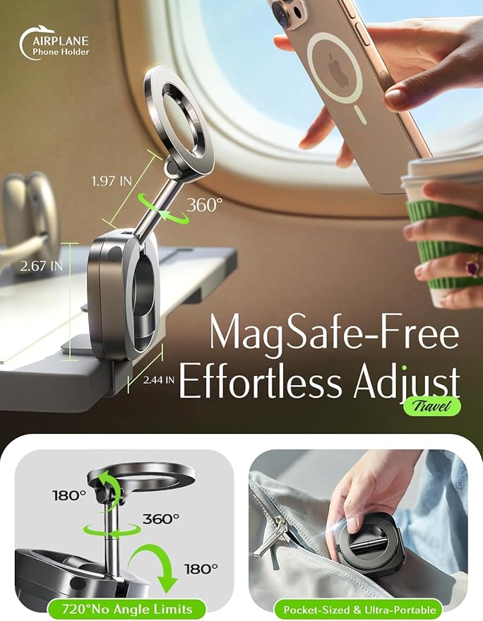 LISEN Airplane for iPhone Holder Stand for Desk Travel Europe Vacation - Image 2