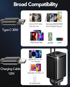 Retractable Car Charger, 4 in 1 Fast Car Charging 60W, Compatible - Image 3