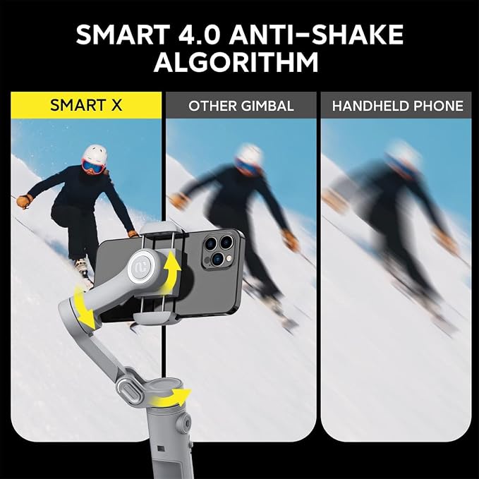 Gimbal Stabilizer for Smartphone w/LED Light Face Tracking Inception Timelapse - Image 6
