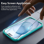 ESR 3+2 Pack for iPhone 15 Plus Screen Protector, 3 Black Edge Tempered-Glass - Image 4