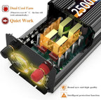 2500W Power Inverter 12V DC to AC 110V/120V 5000W Converter 3 sockets car - Image 2