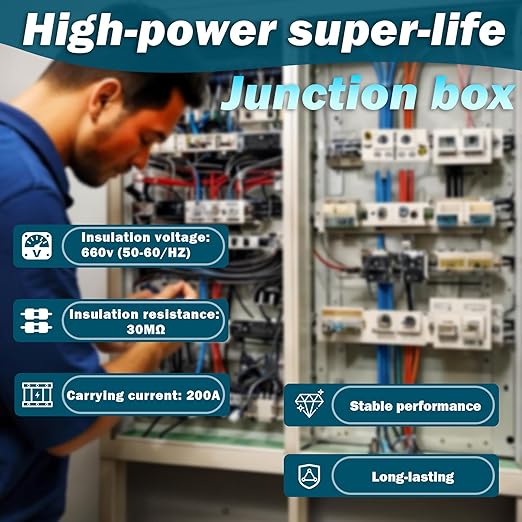 2-in-4-Out Self-Lifting Junction Box | Tool-Free Quick Connect Terminal Block - Image 4