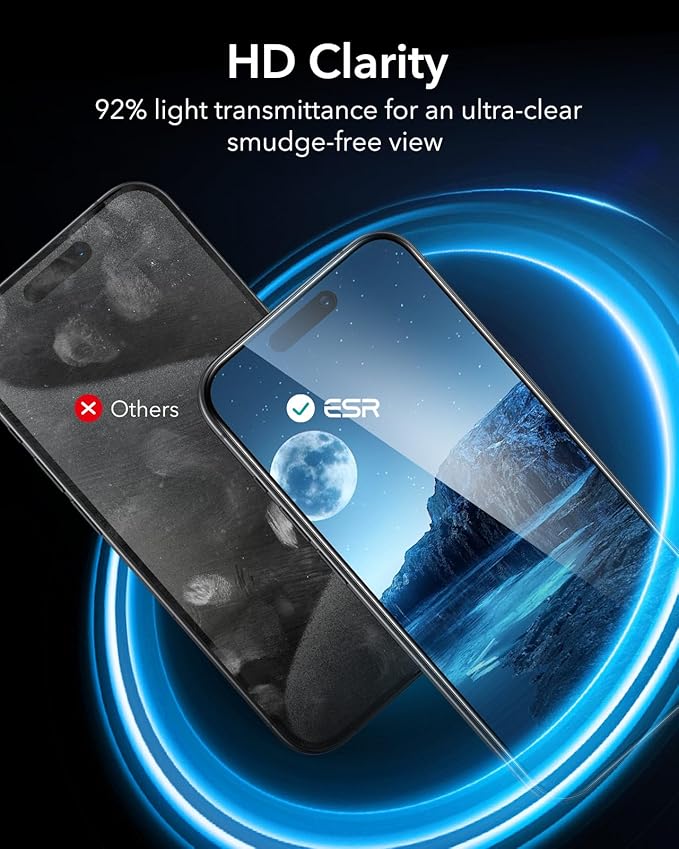 ESR 3 Pack for iPhone 16 Pro Max Screen Protector, Tempered Glass Film - Image 7