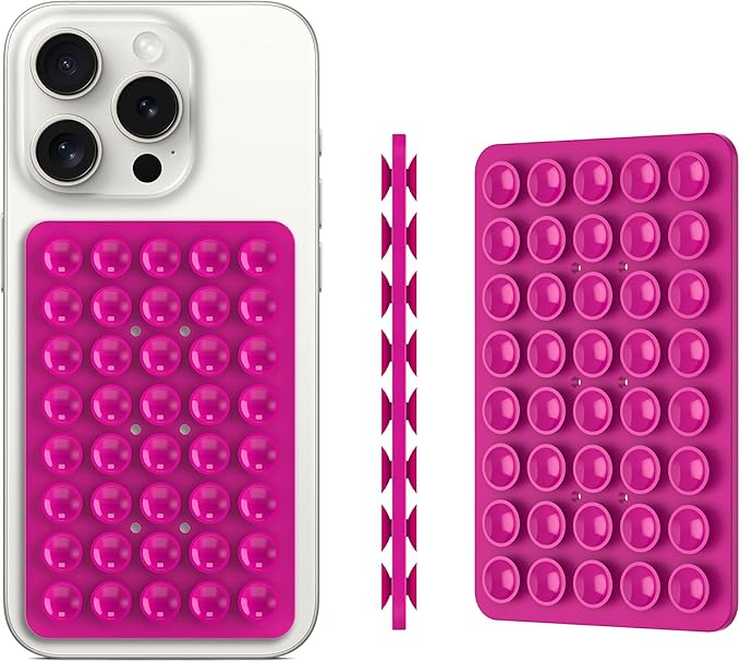 Silicone Double Sided Suction Phone Case Mount, Detachable Hands Free & Strong by CMZZ