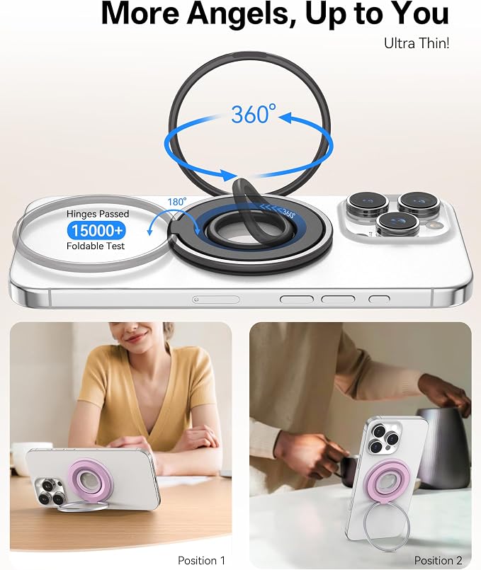 Magnetic Phone Grip for MagSafe Ring Holder, Magnet Phone Grip Stand Finger - Image 6