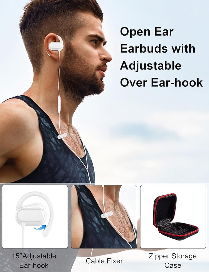 USB Type C Headphone Open Ear Adjustable Over Ear Hook Headset Corded Earphone - Image 2